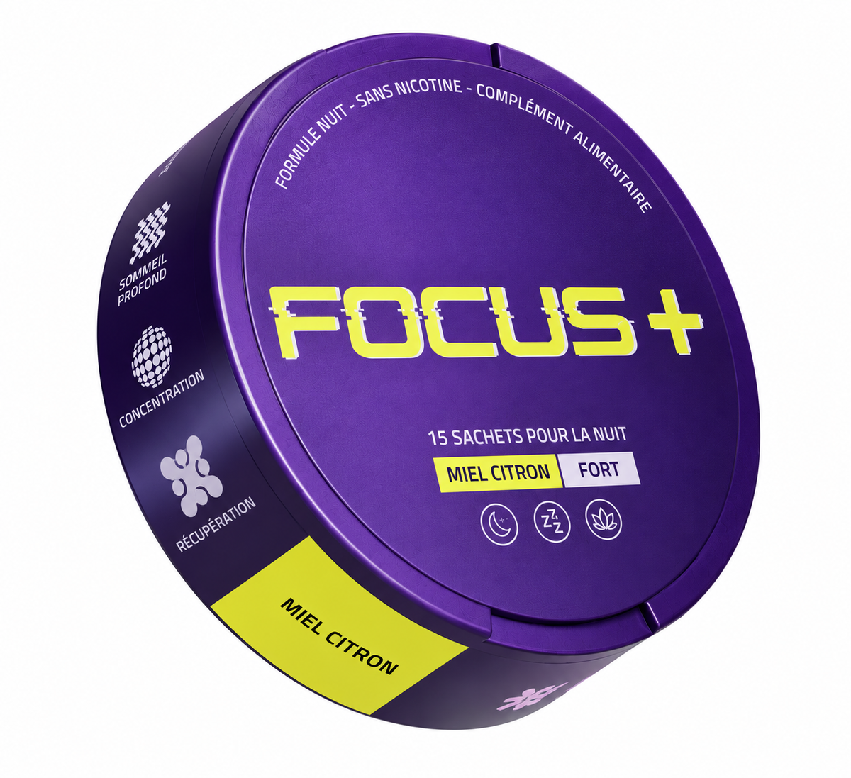 Packshot boîte FOCUS + Sommeil — carré, détouré, fond transparent