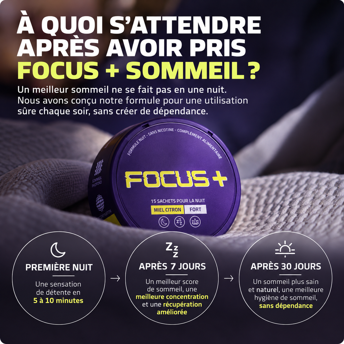 FOCUS+ – Sachets de Nuit Miel Citron Fort (15 sachets)